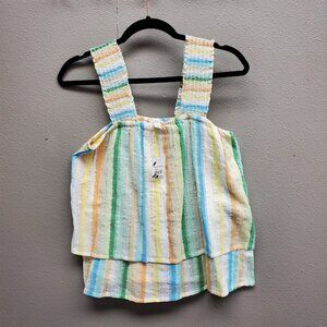 Est. 1946 JM Sportswear Top Womens Small Multicolor Striped Layered Tank New